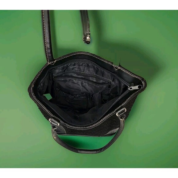 Retro Style Black Crochet Shoulder Bag With - Picture 6 of 11